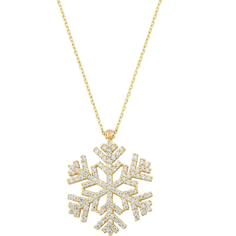 Kar Taneli Taşlı Altın Kolye KL9315006631 /